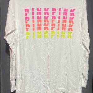 White Long Sleeve Shirt VS PINK